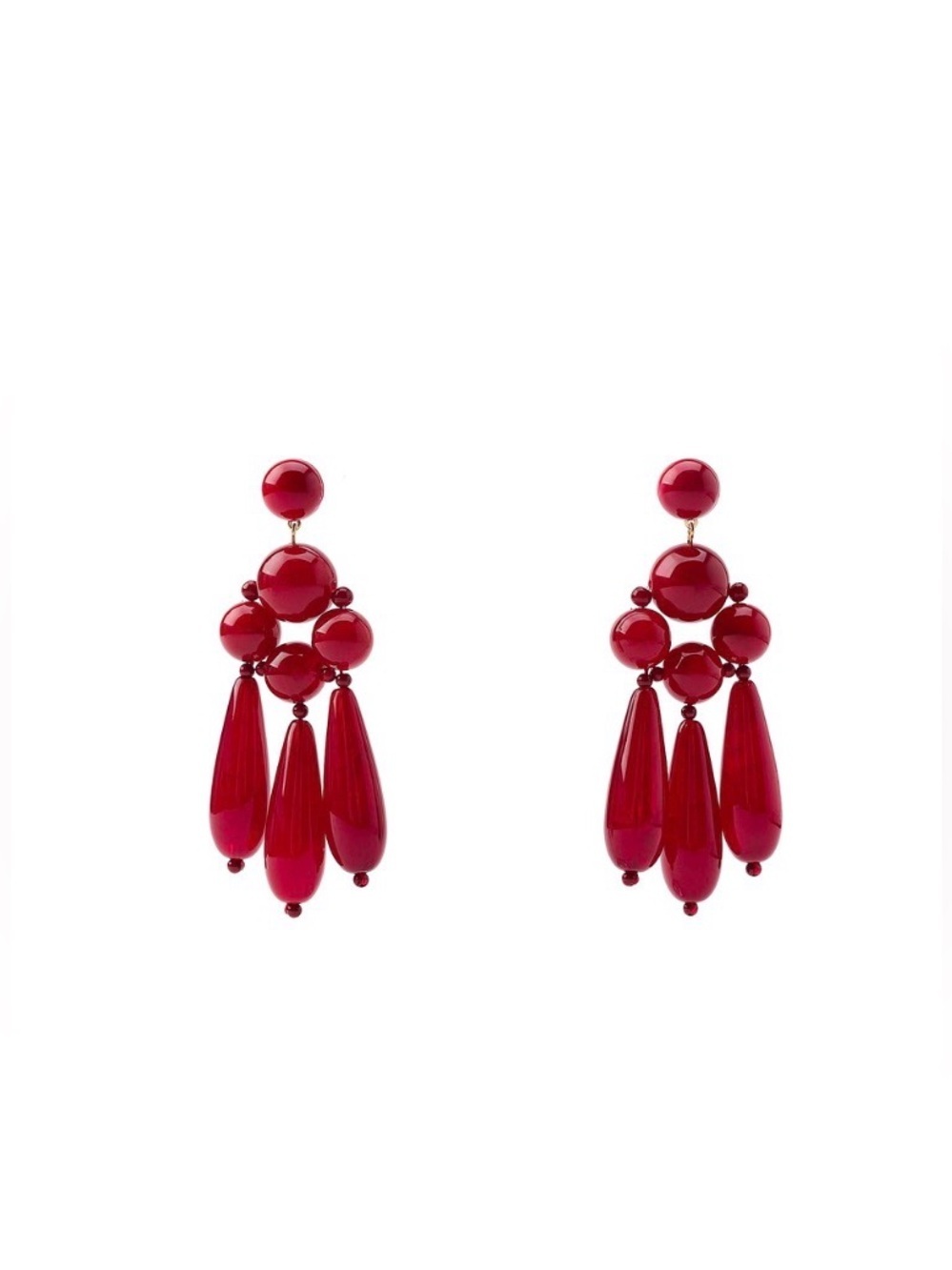 🔥🔥🔥Zara Red Statement Drop Earrings - Picture 3 of 4